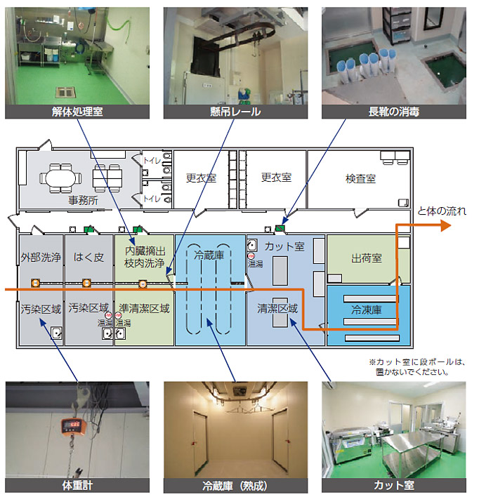 食肉処理施設の間取り